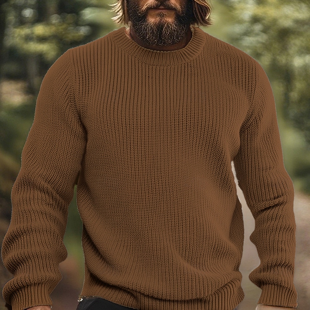 رجالي كنزة صوفية سترة متماسكة مضلع متماسكة قمصان عادية محبوك سهل رقبة عالية مدورة موضة أساسي عطلة مناسب للبس اليومي ملابس الخريف الشتاء أسود أبيض S M L 2026 - $29.99 –P5
