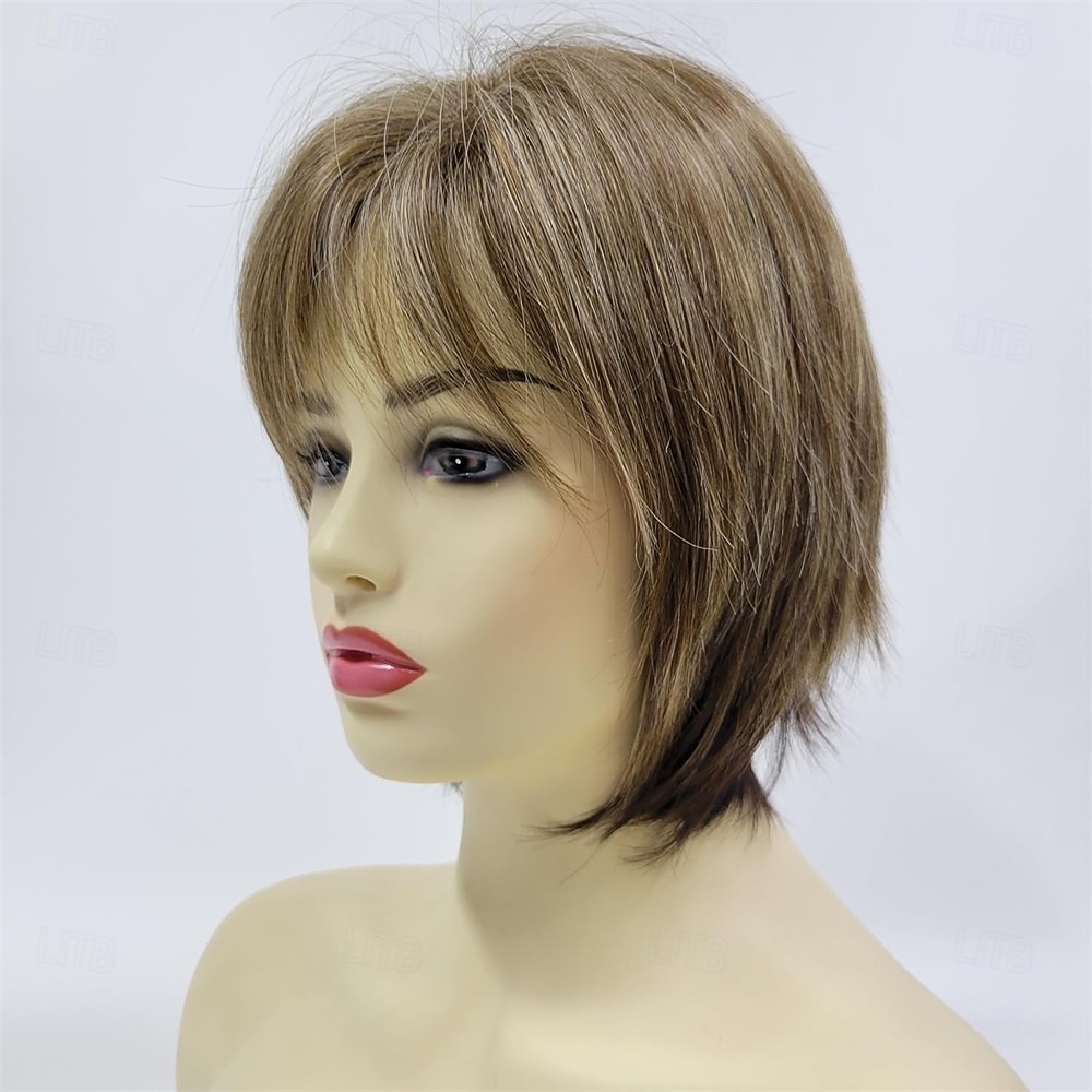 Peruca bob curta de 10 polegadas, estilo natural, marrom, lisa, para festa diária, para mulheres de 2026 por $23.99 –P4