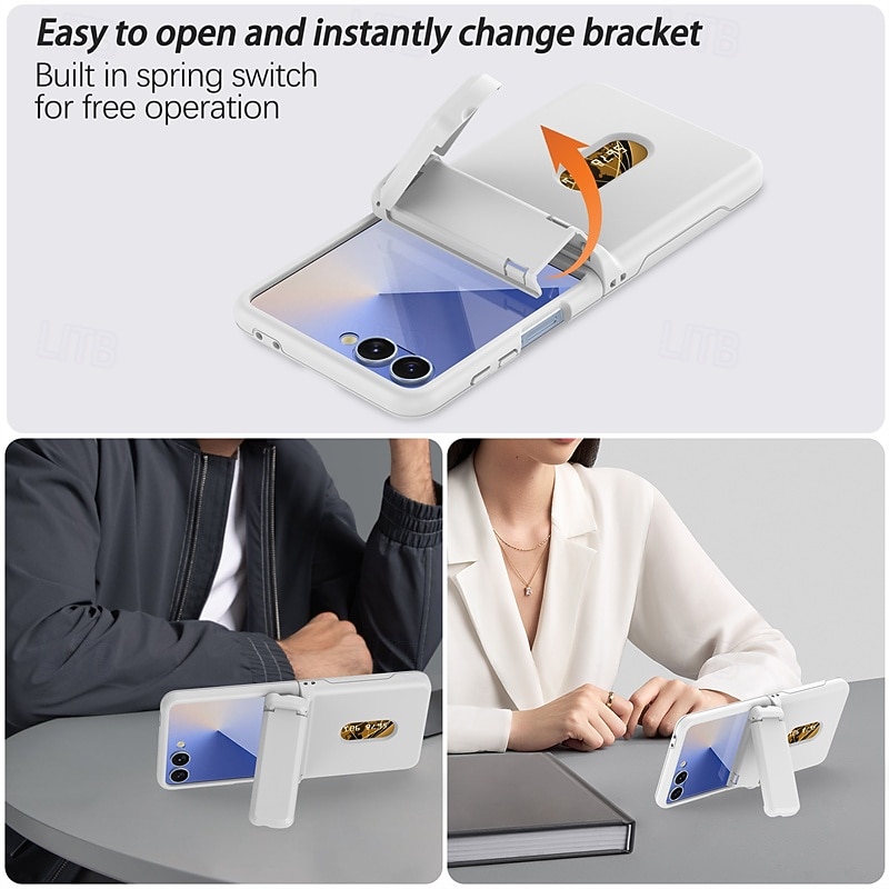 2026年 電話 ケース 用途 サムスンのギャラクシー Zフリップ7 Zフリップ6 バックカバー スタンド付き カード挿入口 耐衝撃 PC  コレクション – $18.99 –P1