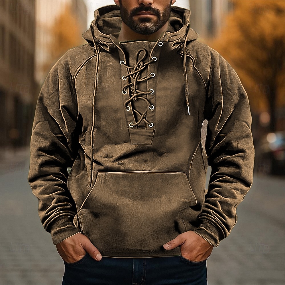 Per uomo Felpa con cappuccio Nero Verde militare Blu Cachi Grigio Con Cappuccio Semplice Allacciato Tasca Sport & Outdoor Quotidiano Ferie Poliestere Streetwear Essenziale Casual Primavera Autunno del 2026 a $36.99 –P5