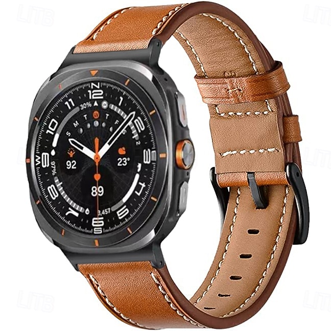 Óraszíj mert Samsung Galaxy 8. óra 40/44 mm 8. óra klasszikus 46 mm Műbőr Csere Szíj Állítható Rozsdamentes acél csat Bőr Link Karszalag 2025 - $18.99 –P11