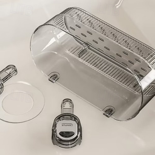 Oppbevaringsstativ med sugekopp og dreneringshull, veggmontert organizer for hjemmebad, slitesterk sugekoppholder, stor kapasitet, oppbevaringsstativ for toalettartikler 2026 - $22.99 –P4