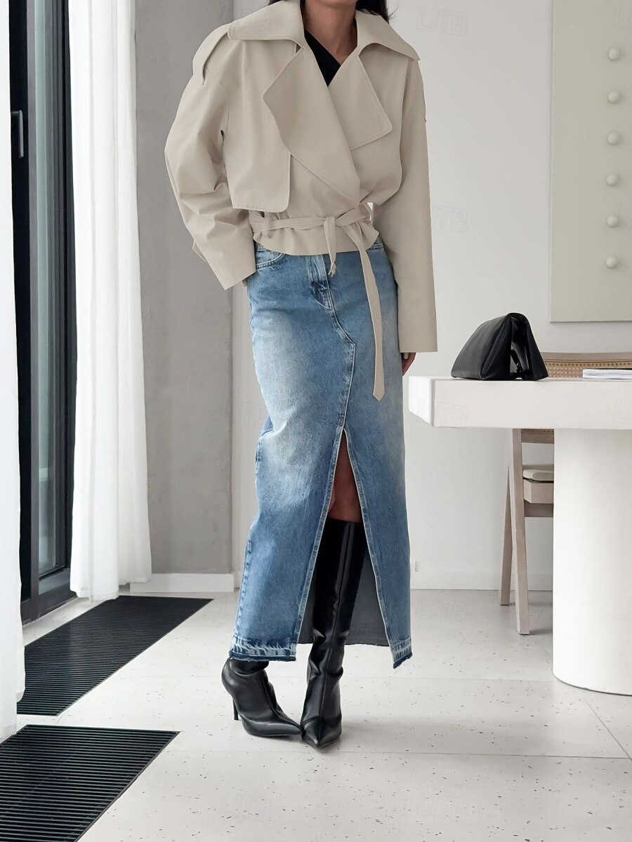 Per donna Giacca Casual Trench Confortevole Traspirante Allacciato Casual Semplice Vacanza Streetwear Casuale Abbigliamento quotidiano Aperto davanti Corto Collo ripiegato Vestibilità regolare Manica del 2025 a $41.99 –P6