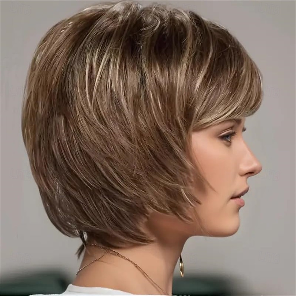 Peruca bob curta de 10 polegadas, estilo natural, marrom, lisa, para festa diária, para mulheres de 2026 por $23.99 –P2