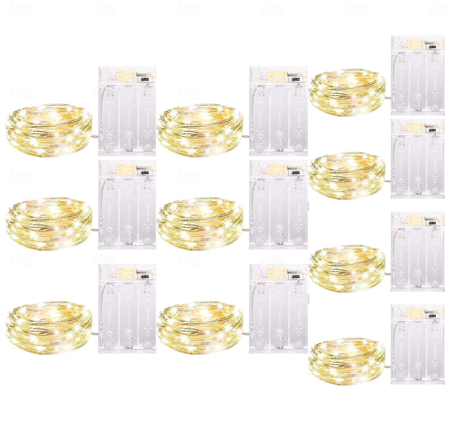 10 pezzi 5m/16,4ft 50 perline a led luci a stringa per Halloween Natale matrimonio San Valentino festa atmosfera interna ed esterna decorazione stringa di luci scatola batteria AAA funzione timer del 2025 a $23.99 –P13