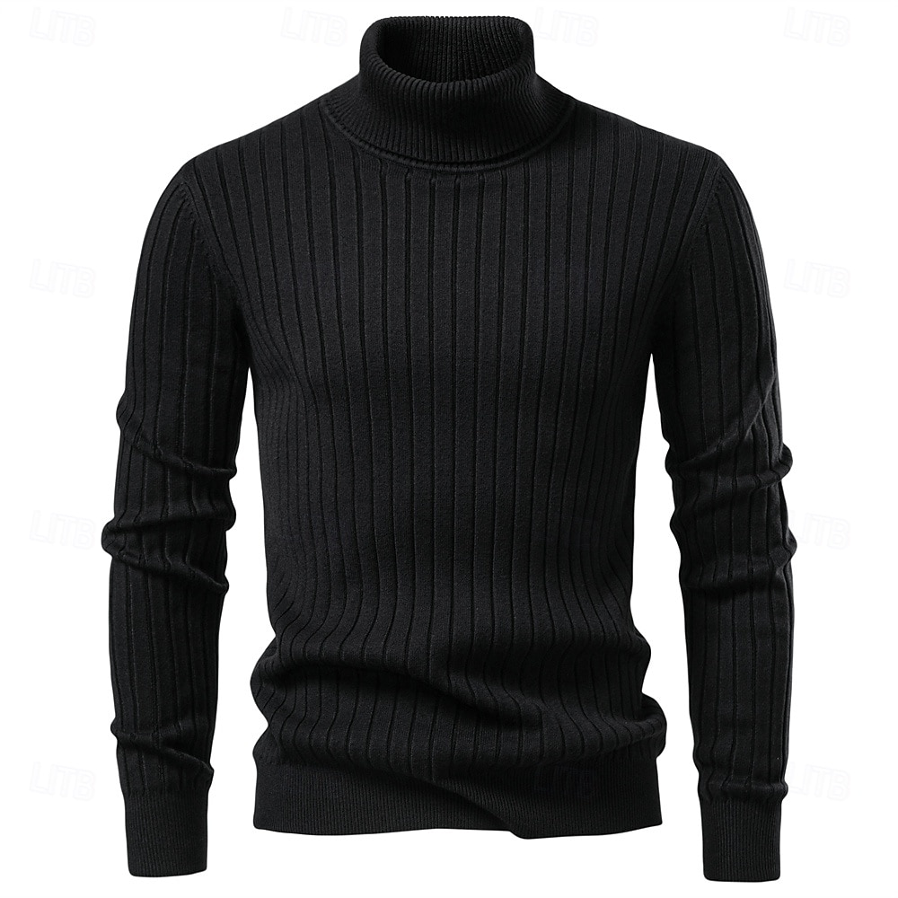 Homme Pull Tricoter Hauts Réguliers Couleur Unie Col roulé Élégant ancien École Vacances Vêtement Tenue Printemps Automne Noir Marine foncé S M L de 2026 ? $26.99 –P7