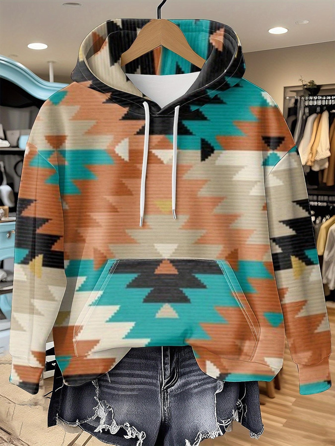 2026年 女性の3Dプリントビンテージボヘミアンフーディーパッチワークフーディースウェットシャツ花柄s花柄グラフィックビンテージレトロカジュアル長袖フード付きレギュラートップスストリートカジュアルブラックブルーオレンジブラウンカーキ秋冬  コレクション – $28.99 –P5