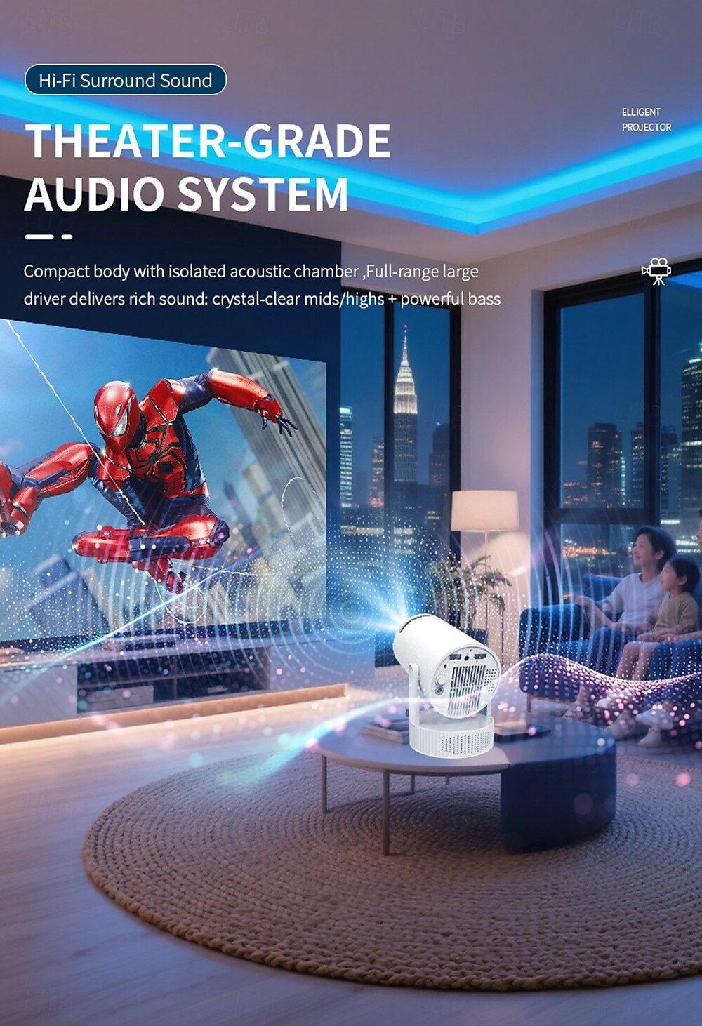 2025年 hy300 promax hdミニプロジェクターバッテリーエディションandroidエディションプロジェクター屋外キャンププレーヤー専用スタンバイ時間最大9時間-android 11以上に最適インスタント4kビデオnatをサポート  コレクション – $74.99 –P13
