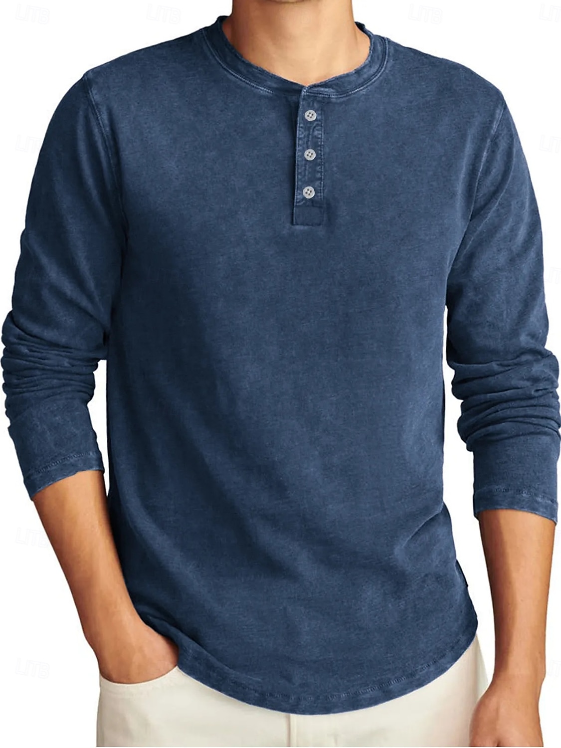 Herren Henley Hemd T-Shirt Langarmshirt Langarm Henley Herbst Winter Retro Mode Designer Nostalgisch Mode Jahrgang Urlaub Straße Ausgehen Marineblau Schwarz Hellgrün Top T-Shirt für Herren 2025 - $29.99 –P7