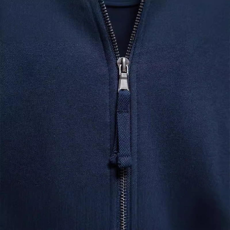 Hombre Sudadera Sudadera con cremallera completa Negro Azul Marino Caqui Gris Claro Gris Oscuro Cuello Alto Plano Retazos Deporte Casual Diario Ropa de calle Fresco Ropa deportiva Primavera & Otoño 2026 - $34.99 –P7