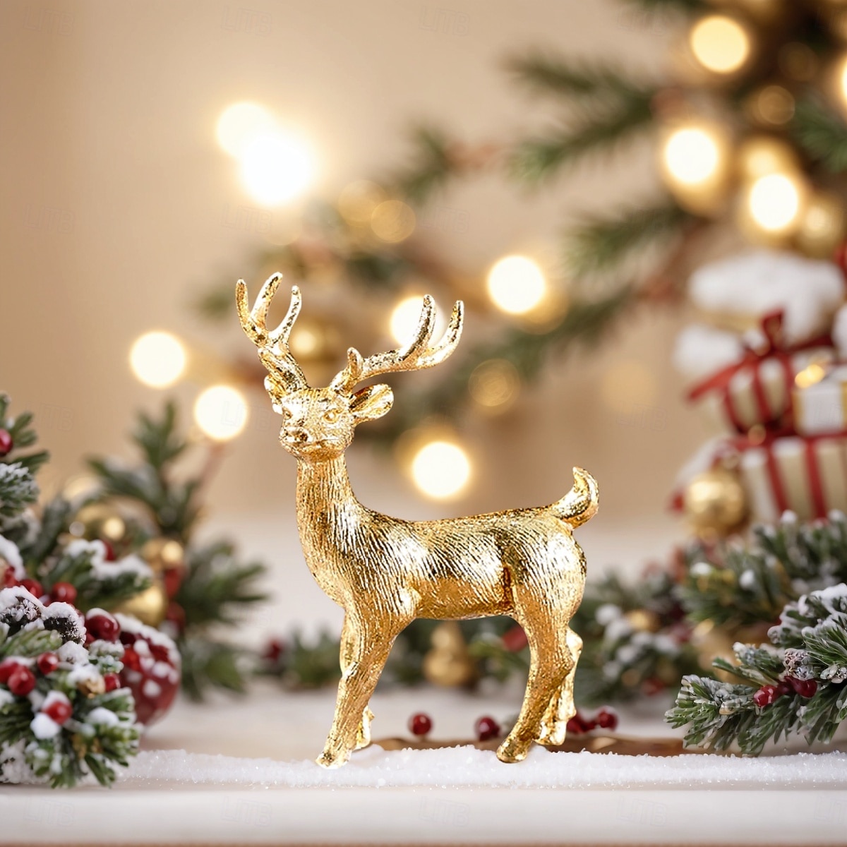 3 st mini julkonstfigurer i färgglada harts för inomhusdekorationer för julstämning och miniatyrlandskap 2025 - $12.04 –P5
