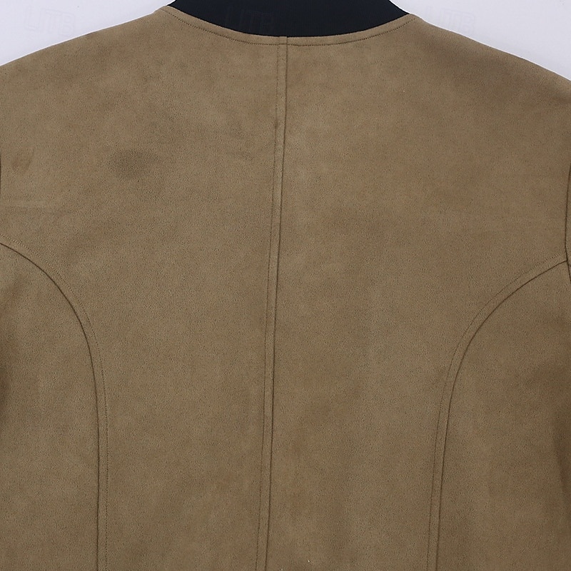 Per uomo Giubbotto bomber Giacca Casual Giacca in camoscio Vacanza Quotidiano Caldo Tasca Autunno Inverno Semplice Moda Classico Collo alla coreana Regolare Nero Rosso Blu marino Marrone Verde Giacca del 2025 a $36.99 –P7