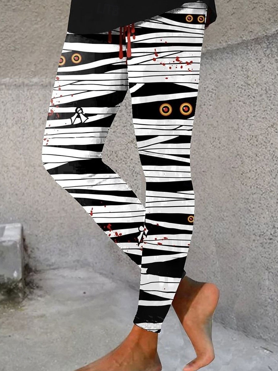Mulheres Leggings Férias Vintage Moda Mimolet Cintura AltaPantsHalloween Gráfico Abóbora dia das Bruxas Estampado Macio Respirável Com Stretch Férias Rua Casual Preto Branco Amarelo Laranja Primavera de 2025 por $22.99 –P6