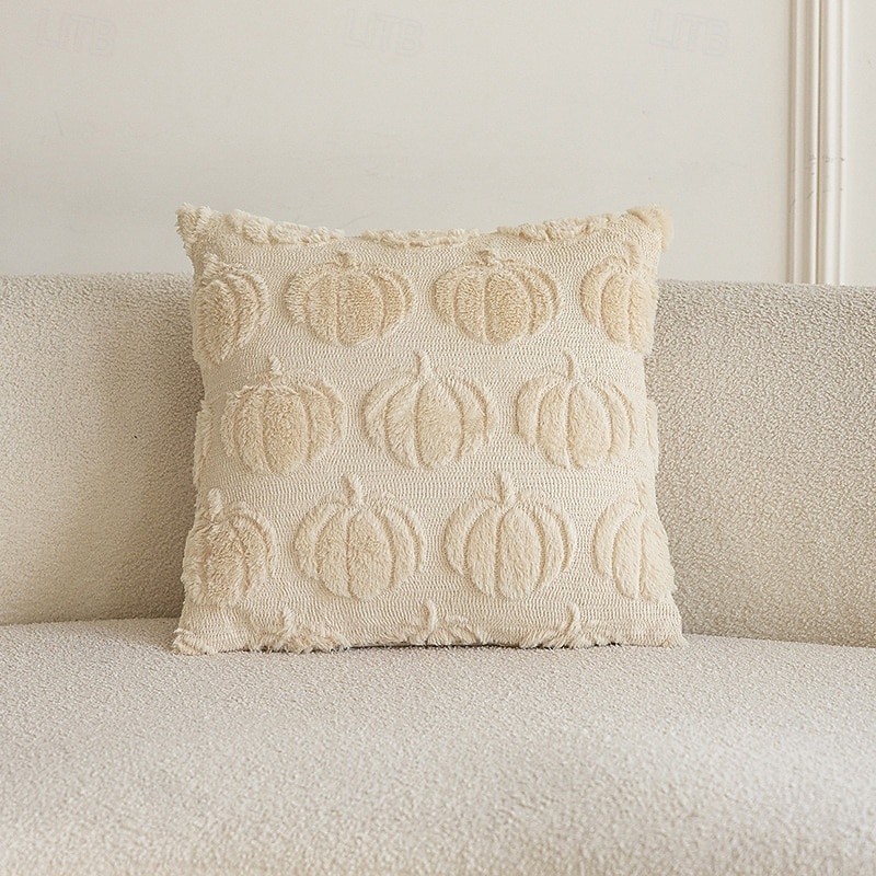 2026年 秋用クッションカバー 18 x 18インチ 感謝祭やハロウィーンの装飾用カボチャクッションカバー、ラストベージュとホワイト、ソファベッドの装飾  コレクション – $10.99 –P8