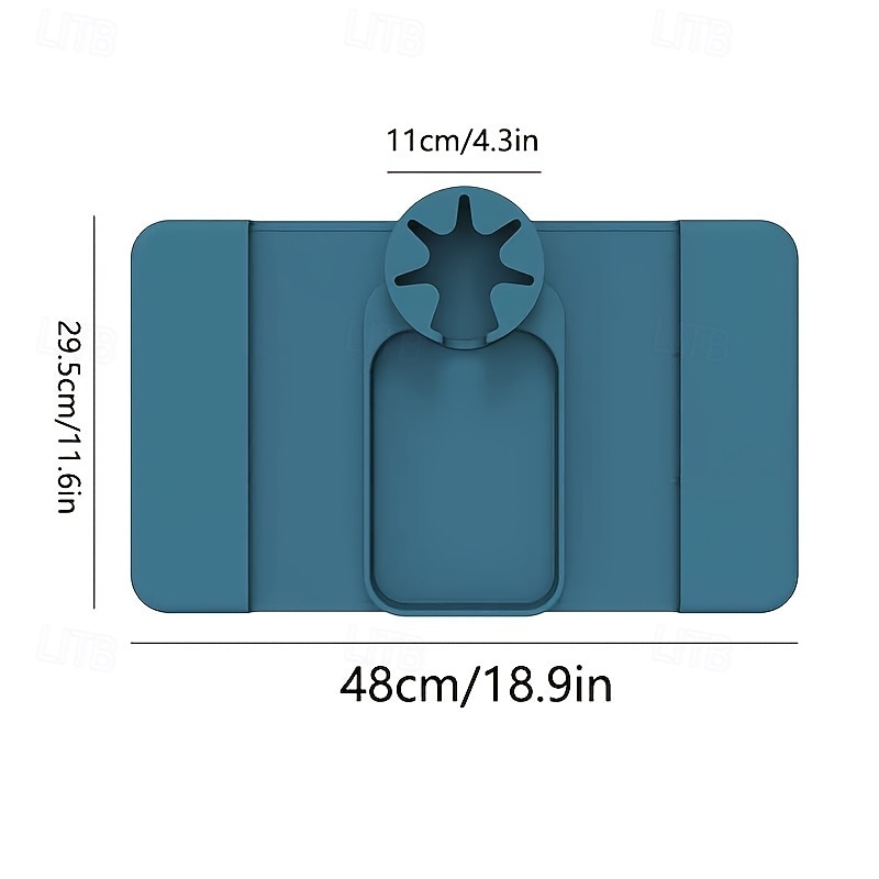 1 bandeja portavasos de silicona multifuncional para reposabrazos de sofá antideslizante con portavasos, posavasos resistente al calor, organizador con bolsillos laterales para controles remotos, 2025 - $40.99 –P9