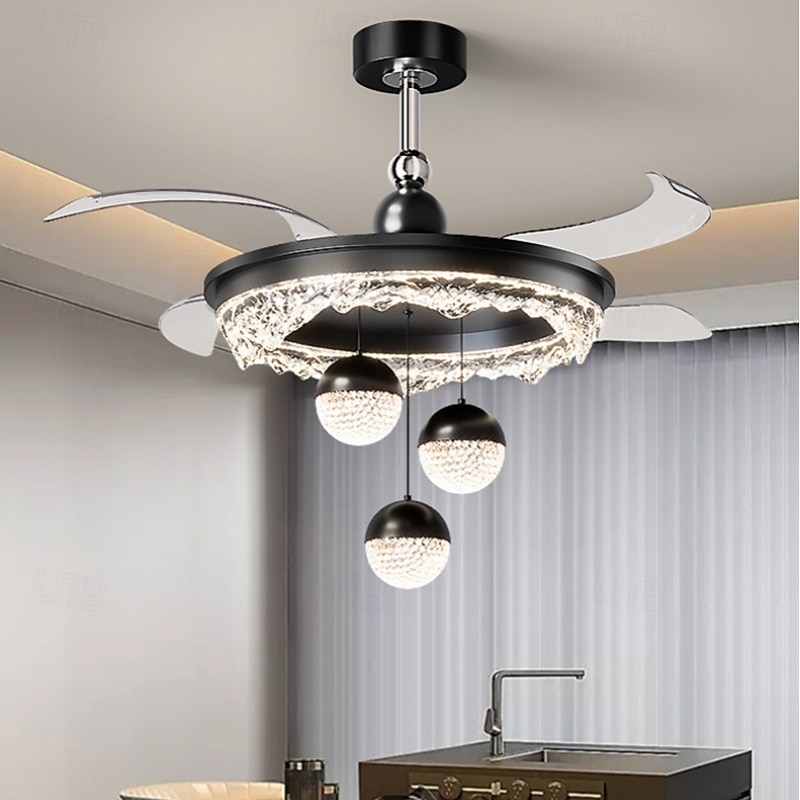 LED-Deckenventilatoren dimmbar mit Fernbedienung 106 cm Deckenleuchte mit Acryl-Lampenschirm Kronleuchter Schlafzimmer Wohnzimmer 2025 - $545.79 –P2