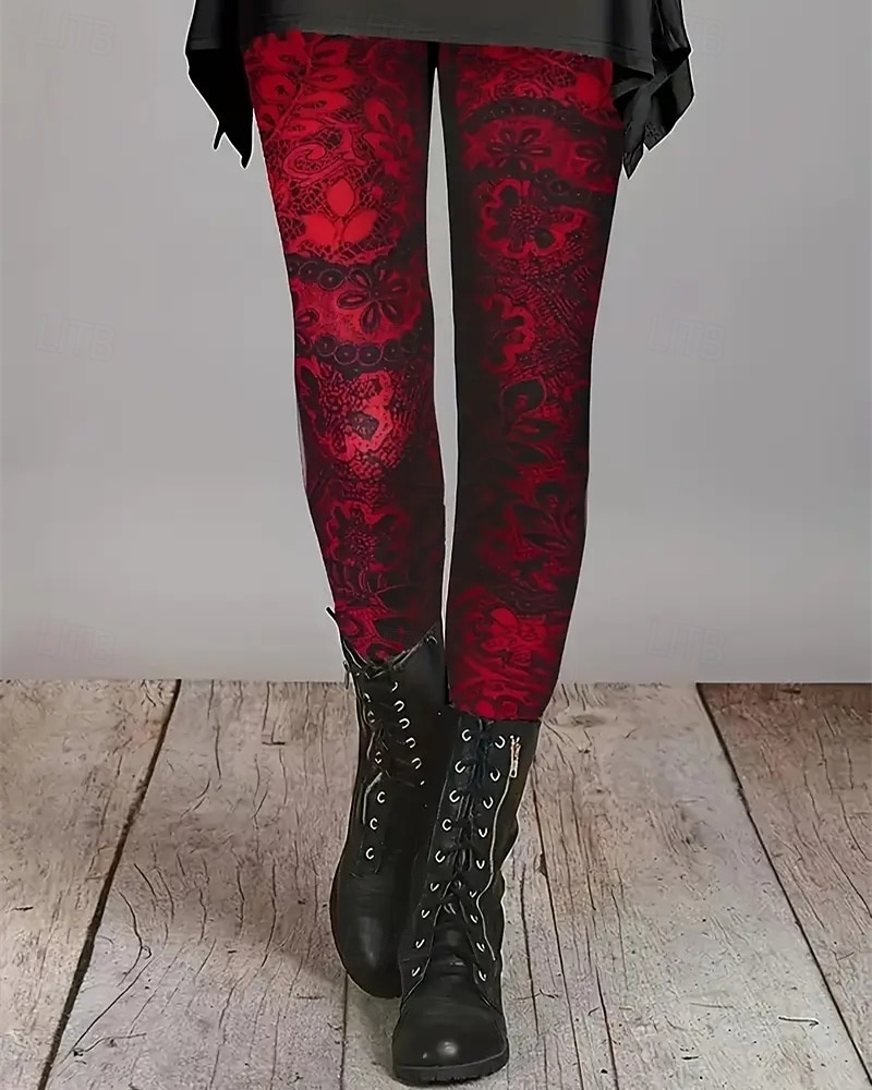 Γυναικεία Παντελόνια Κολάν Άνετα κολάν Κομψό στυλ street Καθημερινό Πλήρες μήκος Ψηλή Μέση Φλοράλ Ελαστική μέση Στάμπα Ικανότητα να αναπνέει Άνετο Ελαστικό Διακοπές Δρόμος Καθημερινά Ρούχα Ρουμπίνι 2026 - $19.99 –P1