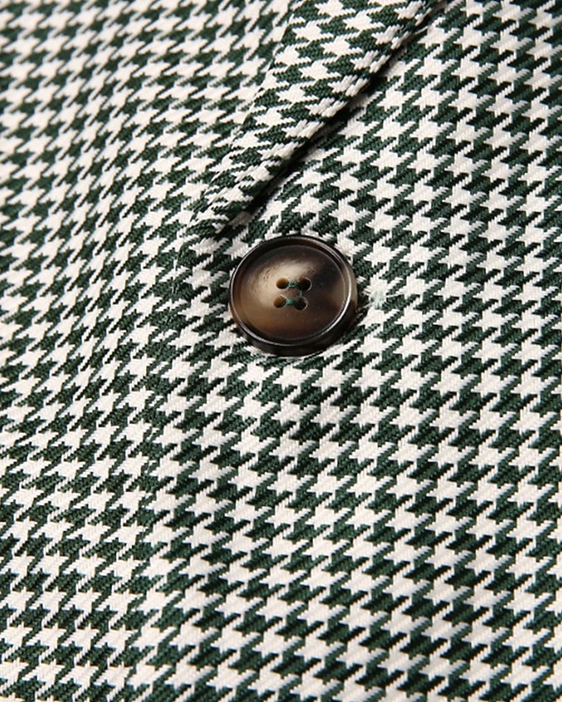 Herr Kavaj Företag Cocktailfest Bröllopsfest Mode Ledigt Vår Höst Polyester Hundtandsmönster Ficka Knappar Bekväm Dubbelknäppt Blazer Grön 2025 - $51.99 –P5