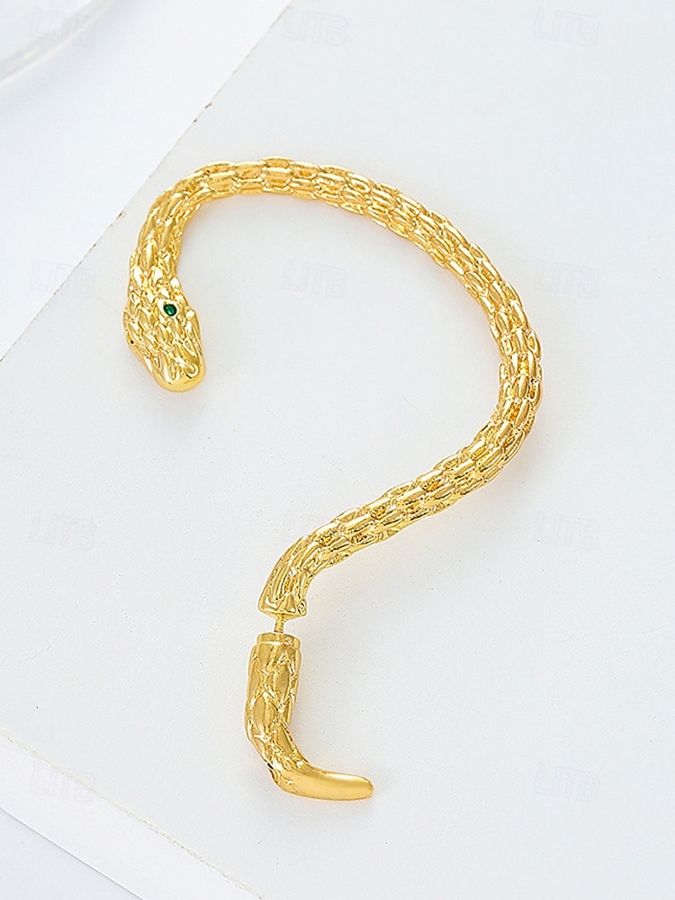 Naisten halloween-käärmekorvakorut – goottilainen käärmekorvakoru, jossa vihreät kristallisilmät, punk-tyyliset korut naamiaisiin ja cosplayhin 2026 - $5.99 –P6