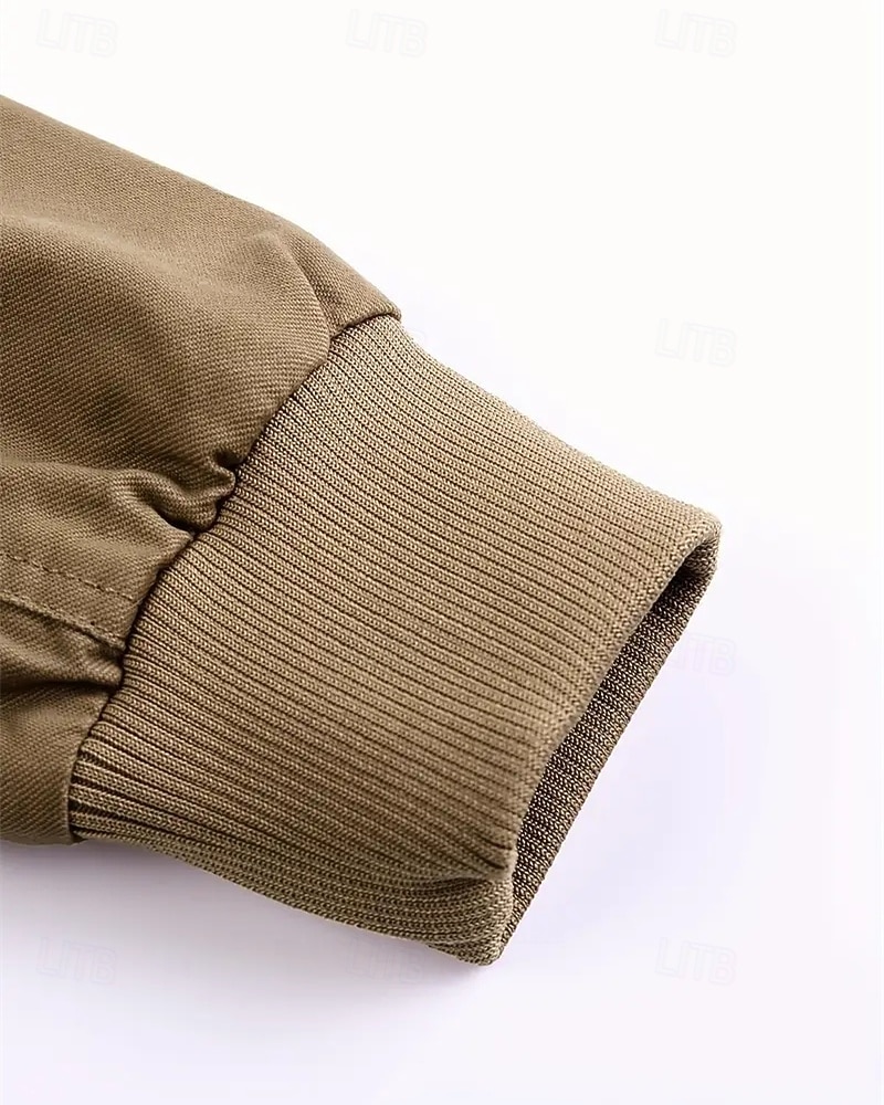 Miesten Utility takki Cargo takki Loma Päivittäin Pidä lämpimänä Tasku Syksy Talvi Tavallinen Muoti Klassinen Kauluskäänne Normaali Musta Khaki Armeijan vihreä Jackets 2026 - $44.99 –P6
