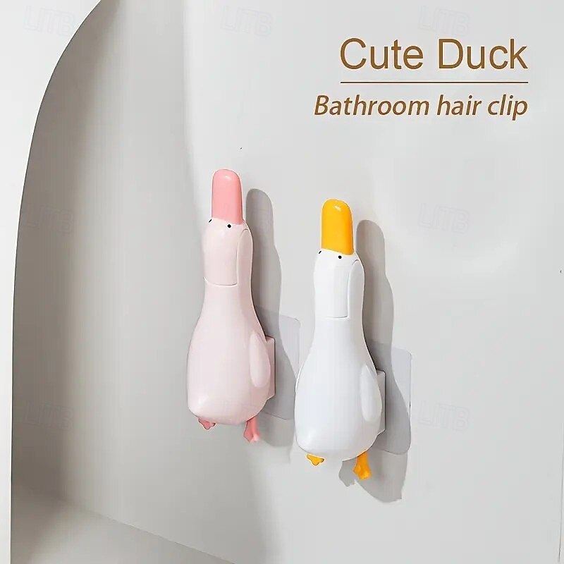 2 Stück Haarfänger in Form einer Cartoon-Ente – wiederverwendbares Abflusssieb aus Kunststoff mit Clip und Klebstoff zur Haarentfernung in Küche, Bad, Terrasse und Toilettenabfluss 2025 - $10.99 –P7