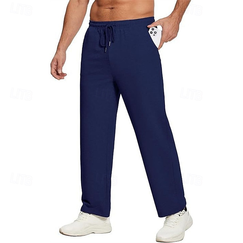 Homme Joggings Pantalons Pantalon d'hiver Pantalon de survêtement droit Cordon de serrage Avec Poches Taille Élastique Uni Confort Quotidien Sport en Plein Air Mode Occasionnel Bleu Rouge de 2026 ? $18.99 –P4