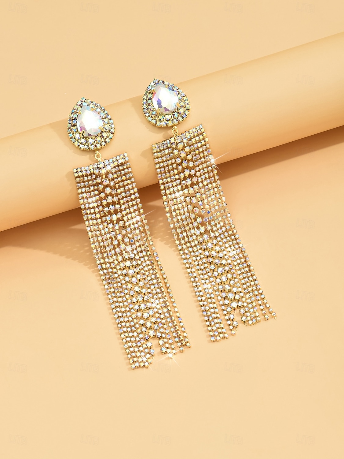orecchini con nappe in strass di cristallo da donna, lunghi gioielli pendenti per feste notturne e abiti da discoteca del 2025 a $14.99 –P3