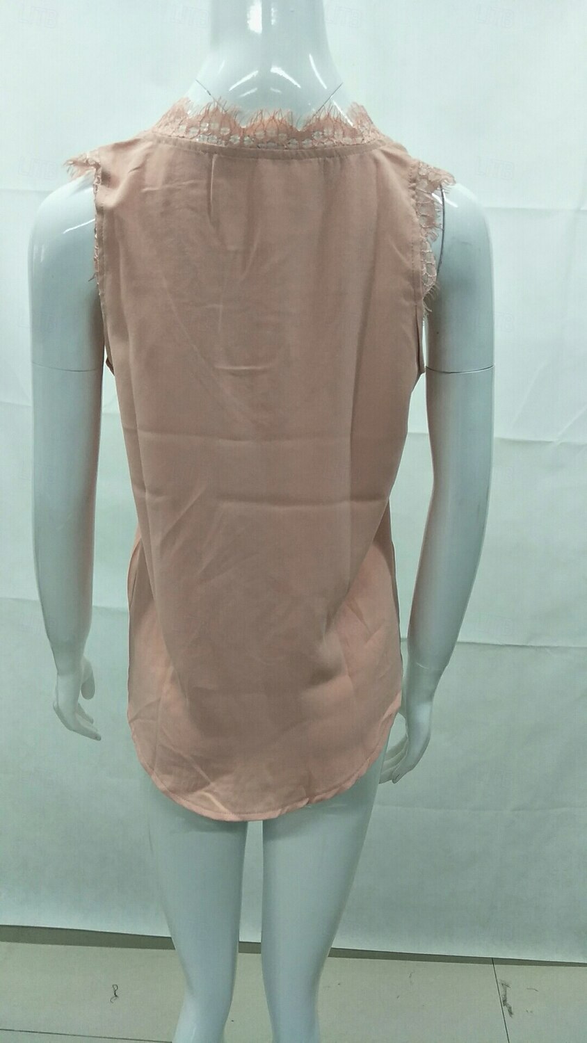 Femmes Hauts d'été Uni Élégant Sans manches Col en V Hauts Réguliers Noir Blanche Rose Claire Bleu Ciel Abricot Été de 2025 ? $15.99 –P3