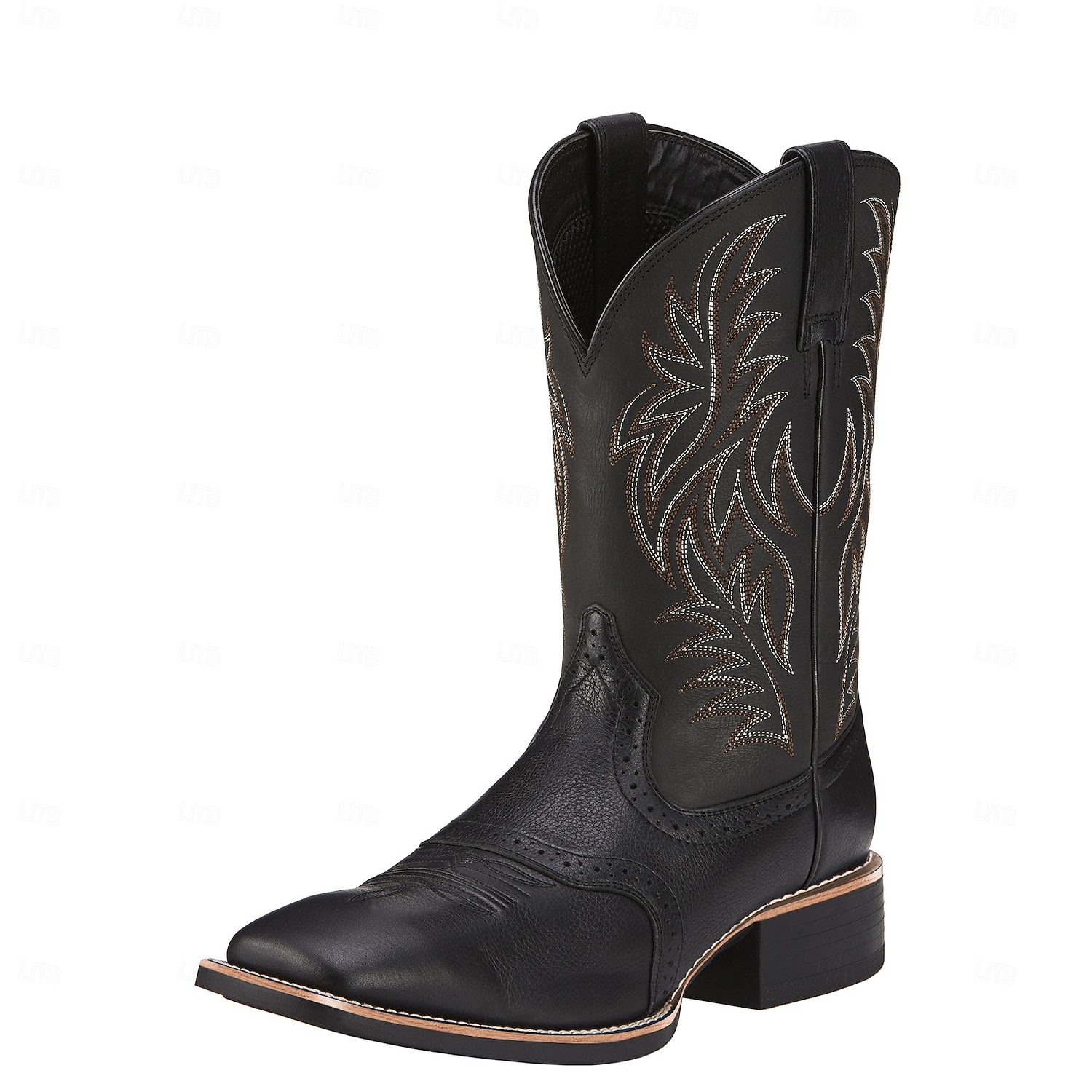 Zweifarbige Western-Cowboystiefel aus Kunstleder für Herren – klassisches besticktes Design, robuste Konstruktion, perfekt zum Reiten, für den Außenbereich und als Freizeitkleidung 2025 - $59.99 –P4