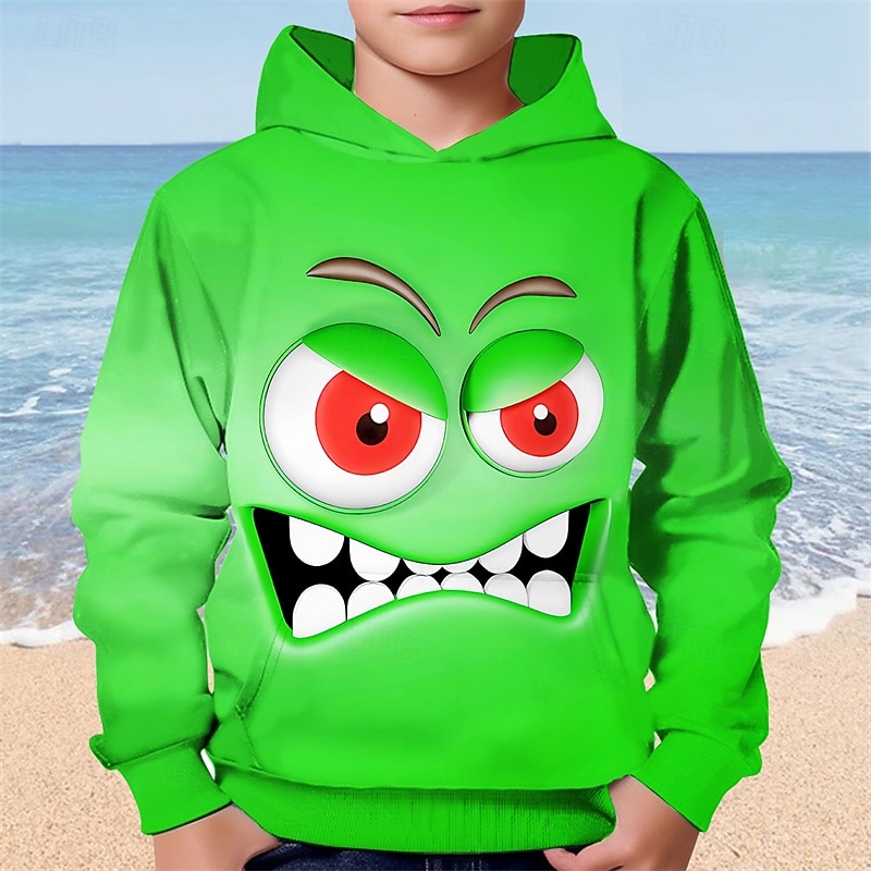 Felpa con cappuccio per ragazzi, con stampa 3D, divertente, a maniche lunghe, con stampa 3D, autunno inverno, moda streetwear, per bambini dai 4 ai 12 anni, con cappuccio, per attività all'aperto, del 2025 a $18.99 –P3