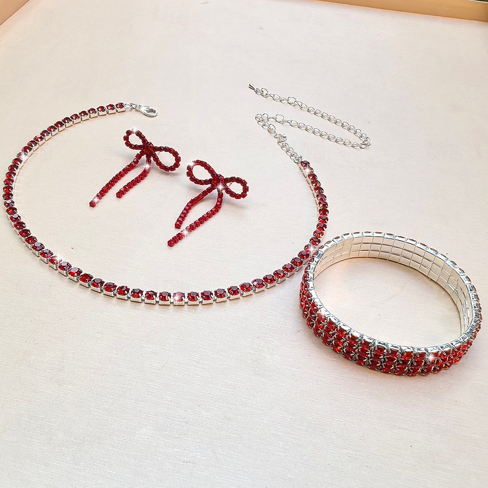 Los sistemas nupciales de la joyería 1 Legierung Pendientes Collare Pulseras Mujer Lujo Bonito Geométrico Alegría Forma Geométrica Conjunto de joyas Para Fiesta 2025 - $14.99 –P4