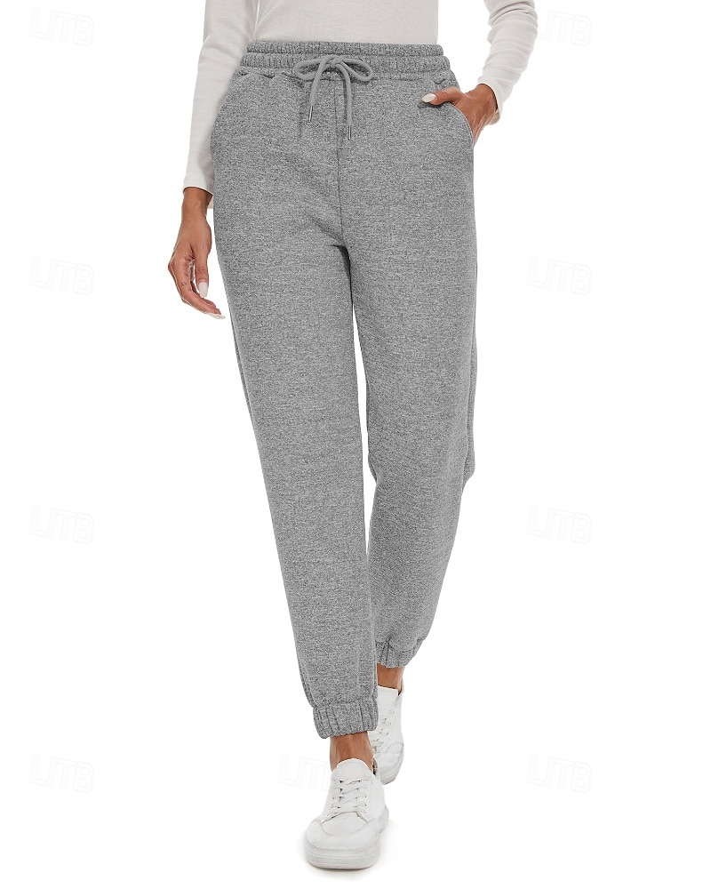 Mujer Pantalones de lana Persona que practica jogging pantalones Ropa de calle Casual Longitud total Cintura Media Plano Bolsillo Diseño de cordón elástico Cómodo Calle Ropa Cotidiana Fin de semana 2026 - $26.99 –P9