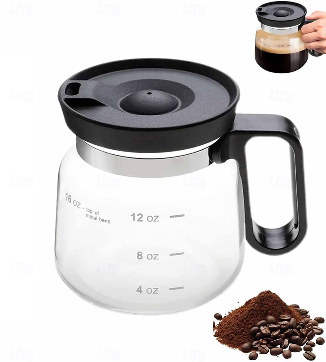 Tasse à café en verre de 16 oz, style cafetière, tasse à café en verre transparent avec couvercle de voyage de type paille pour café chaud, thés chauds, chocolat chaud de 2026 ? $27.99 –P1