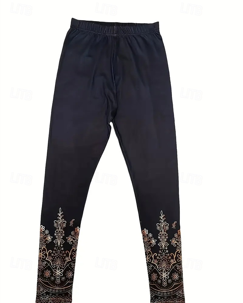 Per donna Pantaloni Leggings Leggings comodi Casual Boho Lunghezza intera Vita Alta Fiore Elastico in vita Stampato Traspirabilità Confortevole Elasticizzato Vacanza Streetwear Abbigliamento del 2025 a $17.99 –P4