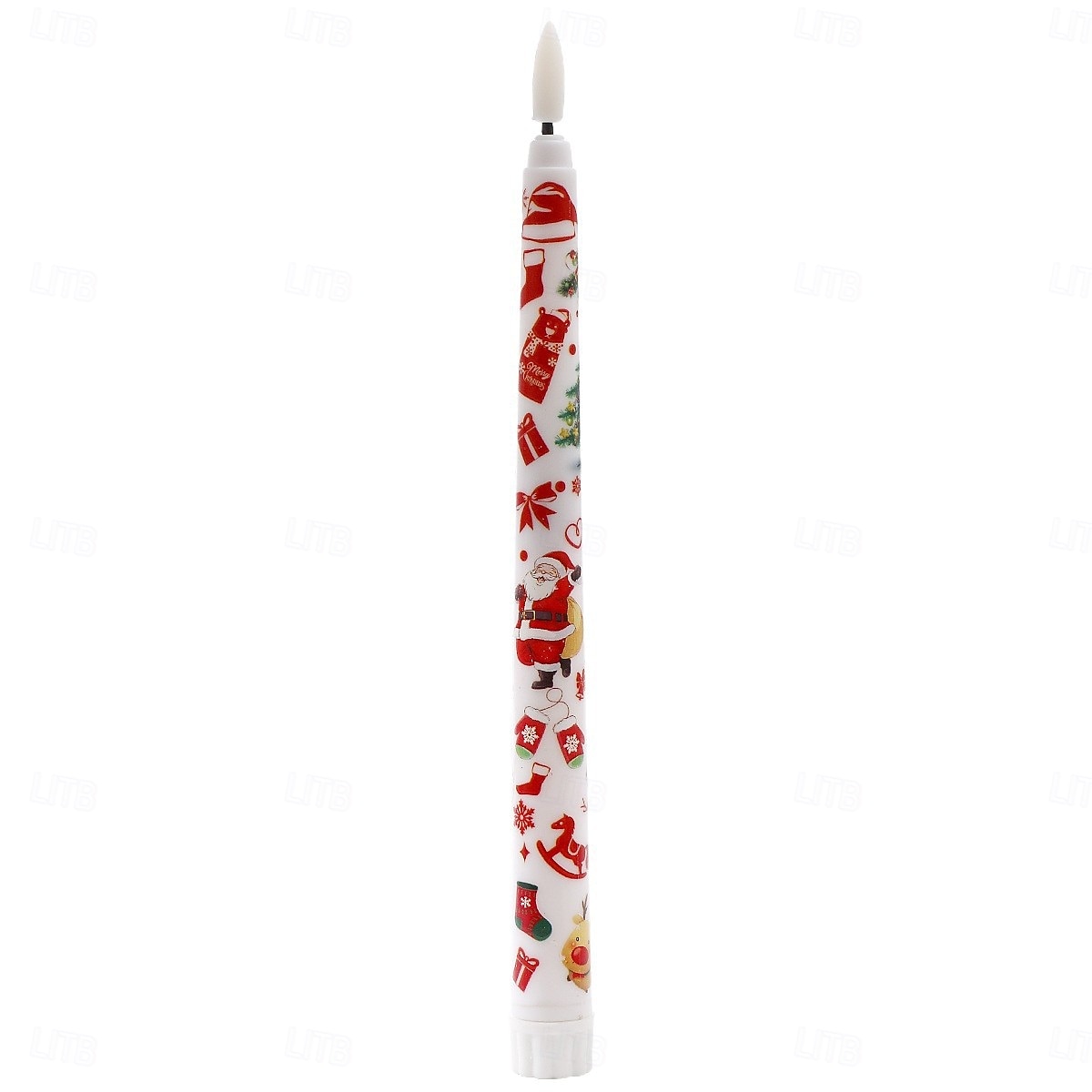 Flammenlose Stabkerzen mit weihnachtlichem Farbmuster, batteriebetrieben mit Fernbedienung und Timer, flackernde LED-Stabkerzen mit 3D-Docht, Weihnachtsmann, Schneemann, Weihnachtsbaum-Aufkleber, 2025 - $17.99 –P10