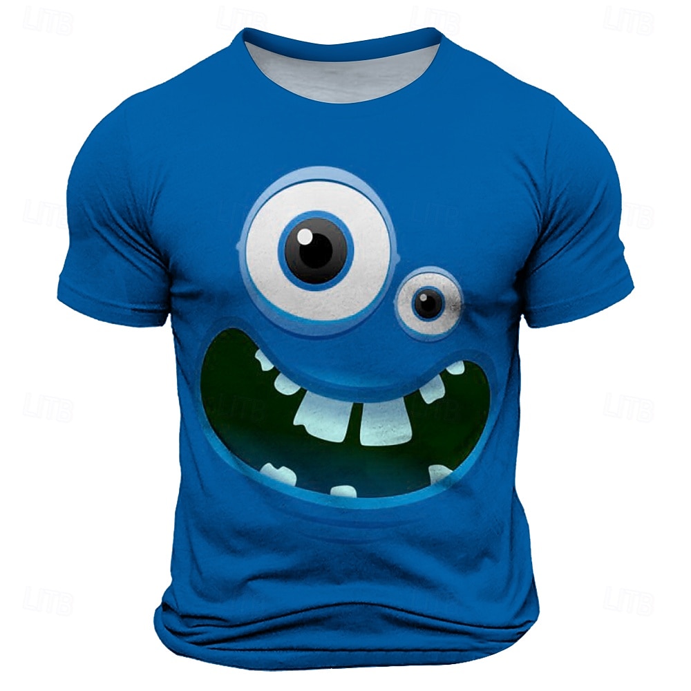 Herr 3D Print 3D Le ansikte T-shirt Kortärmad T-shirt 3D-tryck Rund hals Skjorta drivna Designer Dagligen Nattklubb Fest Rubinrött Grön Sommar Vår Kläder S M L XL XXL XXXL 2026 - $19.49 –P4