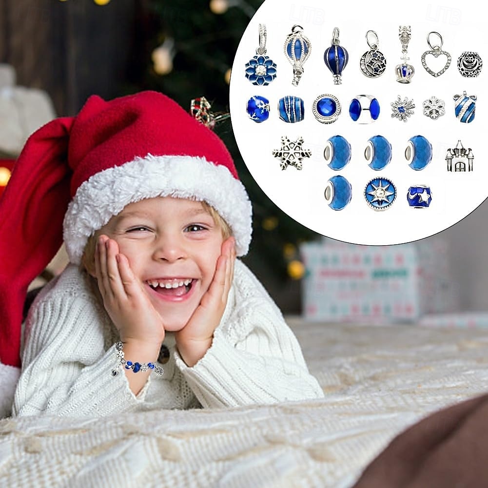 2025年 女の子向けクリスマスアドベントカレンダーブレスレット2025、24日間DIYジュエリー製作キット（チャームビーズ22個と調節可能なブレスレット2個付き）、子供、ティーン、女性へのクリスマスカウントダウンギフト  コレクション – $21.99 –P7