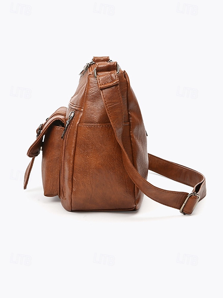 Sac à bandoulière en similicuir pour femme – Sac à main vintage multi-poches pour le travail, les voyages et le quotidien de 2026 ? $19.99 –P7