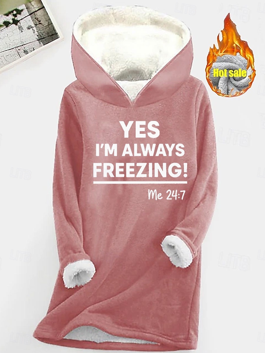 Naisten Pullover-huppari Kuvitettu Kirjain Vapaa-aika Comfrt Pitkähihainen Hupullinen Pitkät topit Katu Arkikäyttö Kausaliteetti Painettu Punastuvan vaaleanpunainen Sininen Harmaa Syksy Talvi 2025 - $28.99 –P1