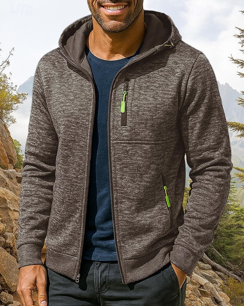 Men's Hiking Jacket Sport Jacket Outdoor Thermal Hiking Outfits Hiking Clothes Winter Autumn / Fall Top Camping / Hiking / Caving Running Solid Color Dark Grey Black Army Green 2026 - $25.99 –P8