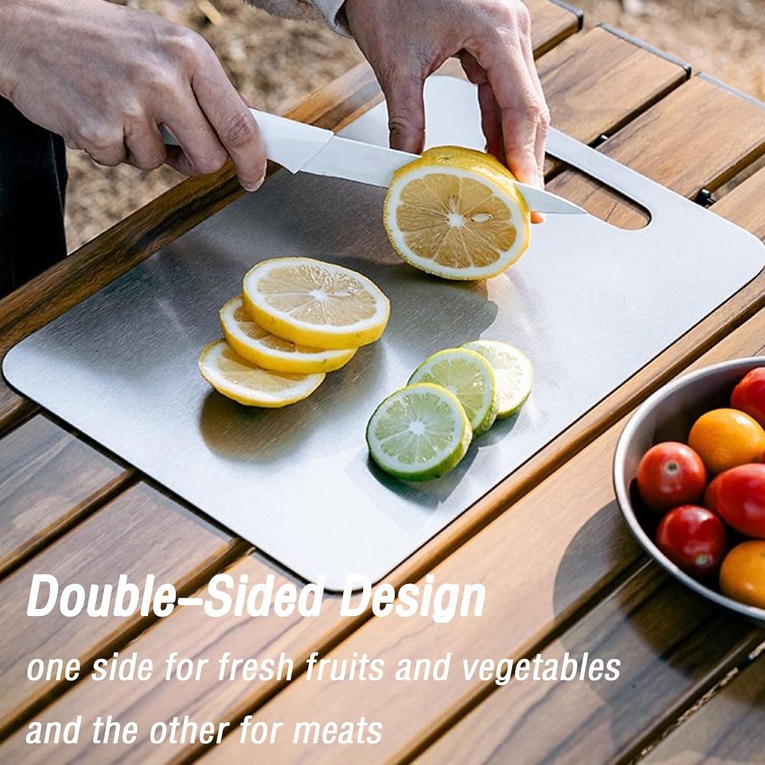 Premium Titanium Alloy Cutting Boards Double-Sided Food-Grade Titanium Cutting Boards for Kitchen Dishwasher Safe Camping Charcuterie Cutting Board Mat for Fruit, Meat & Outdoor BBQ Party 2025 - $9.99 –P5