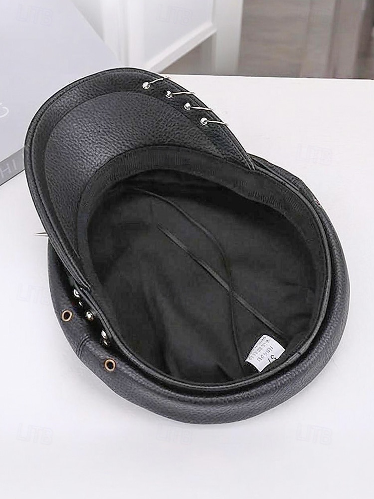 Femmes Beret Tissu en polyester faux cuir Punk ancien Style Gothique Automne Hiver Toutes saisons de 2025 ? $18.99 –P10