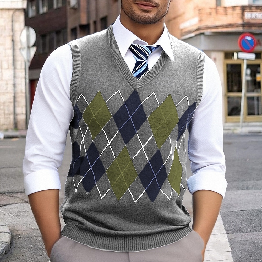 Per uomo Gilet Maglione elegante Maglione Maglione a maglia A Coste Maglia Top Regolari Lavorato a maglia Scollo a V Abbigliamento quotidiano Data Abbigliamento Autunno & Inverno Nero Blu marino scuro del 2026 a $38.99 –P4