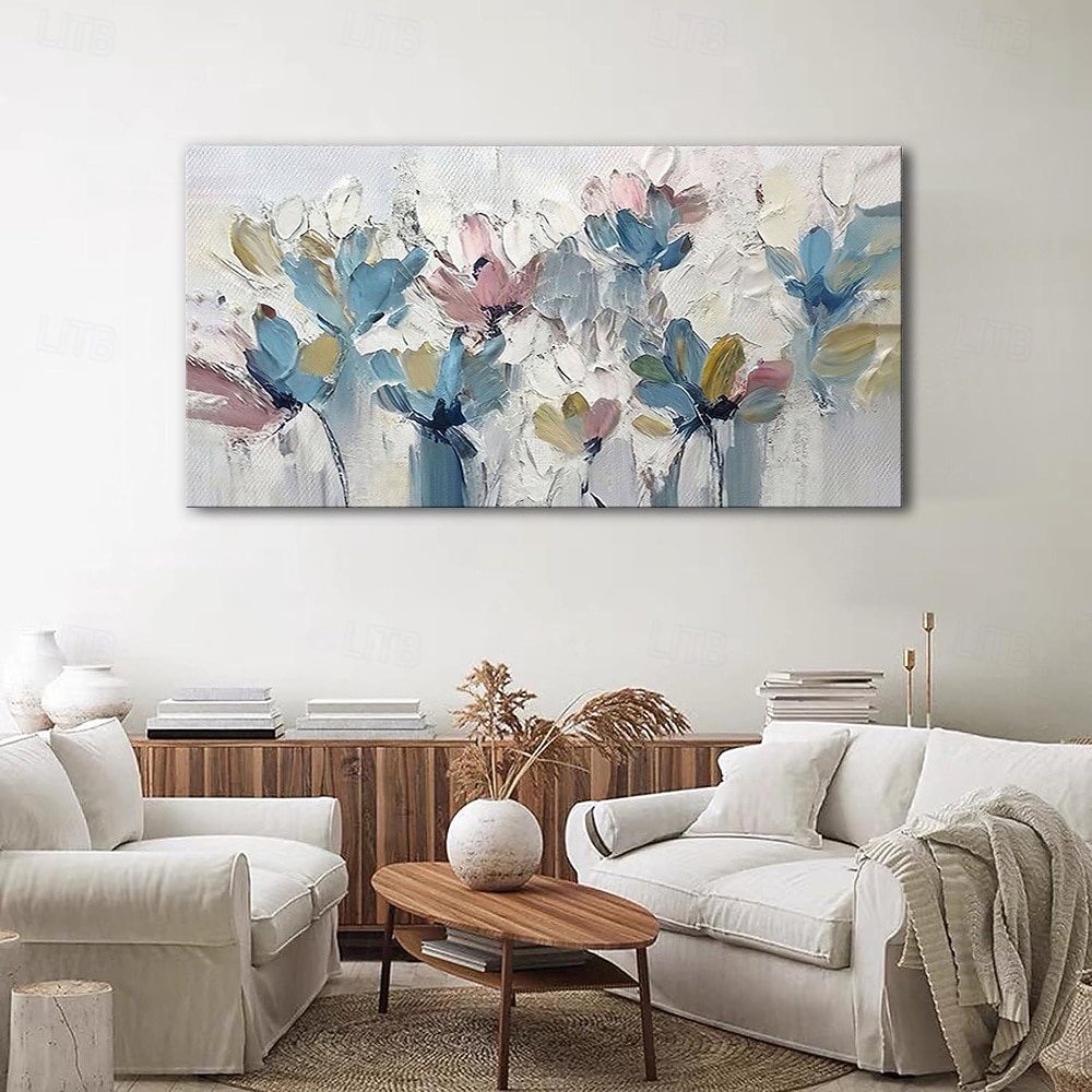 kézzel festett absztrakt virágos olajfestmények, vászonra kézzel készített virágok és növények otthoni nappali dekorációhoz, keret nélkül 2026 - $36.99 –P1