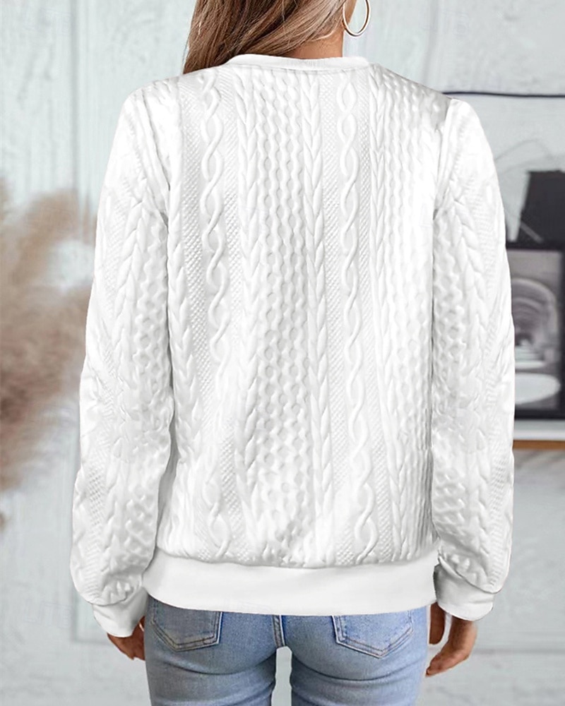 Per donna Felpa con texture Felpe Felpe con cerniera Semplice Streetwear Casual Comodo Manica Lunga Collo Alto Top Regolari Streetwear Ferie Uscire Zip a un quarto Bianco Rosa Vino Rosa scuro Blu del 2025 a $22.99 –P5