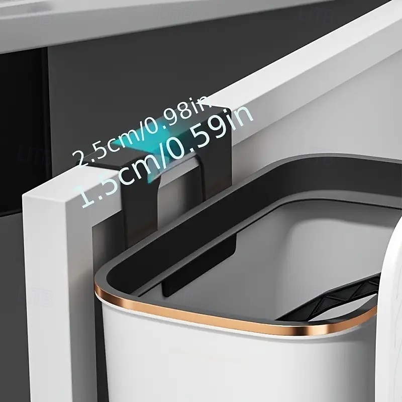 Väggmonterad rektangulär papperskorg med lukttätande lock, stor kapacitet, hållbar plastbehållare för kök, badrum, sovrum &kommersiellt bruk 2026 - $16.99 –P10