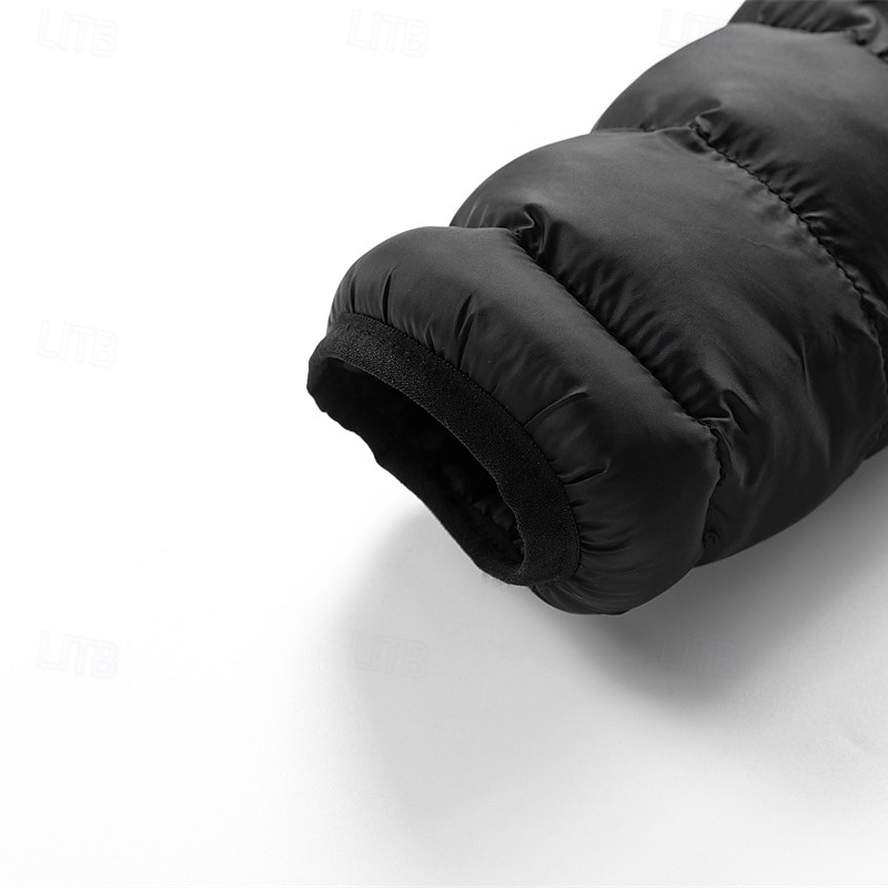 Pánské Zimní kabát Puffer bunda Polstrovaná bunda Kapsy Polyester Dovolená Denní nošení Rande Standardní Módní Na běžné nošení Pohodlné Zahřívací Zima Plná / Jednobarevná Tmavě šedá Černá Bílá Žlutá 2026 - $51.99 –P5