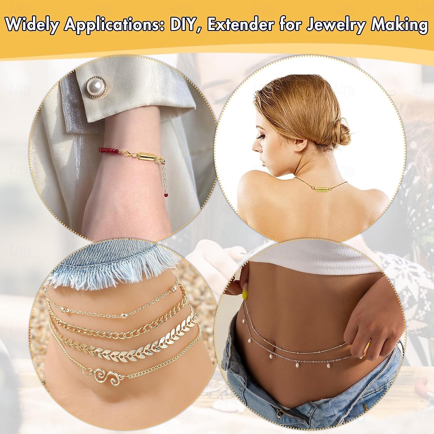 Pacote com 12 fechos e fechos magnéticos para colar. Extensor de joias com ímã forte. Fecho magnético para colar, ideal para fazer pulseiras e colares. Banhado a ouro e prata. de 2025 por $11.99 –P7