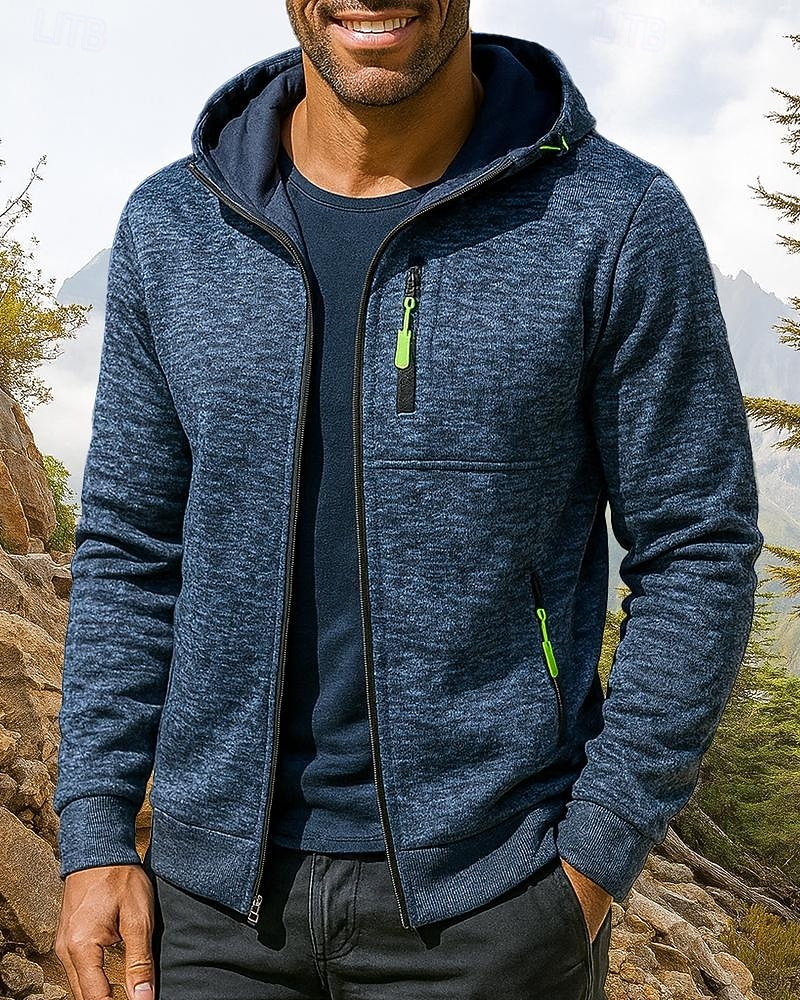 Men's Hiking Jacket Sport Jacket Outdoor Thermal Hiking Outfits Hiking Clothes Winter Autumn / Fall Top Camping / Hiking / Caving Running Solid Color Dark Grey Black Army Green 2026 - $25.99 –P1