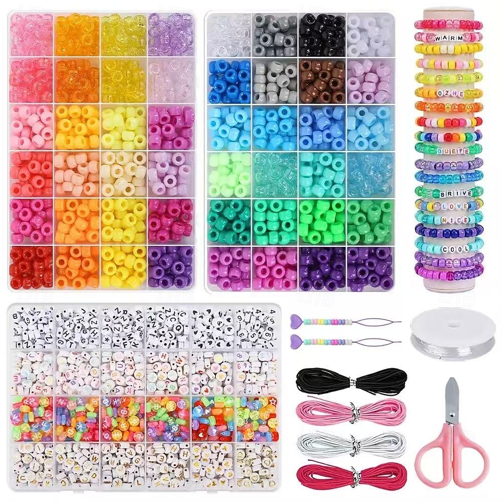 Набор для изготовления браслета из глиняных бусин, плоские бусины в стиле «преппи» для создания украшений в стиле «дружба», полимерные бусины «хейши» с подвесками, подарки для девочек-подростков, 2025 - $19.99 –P1